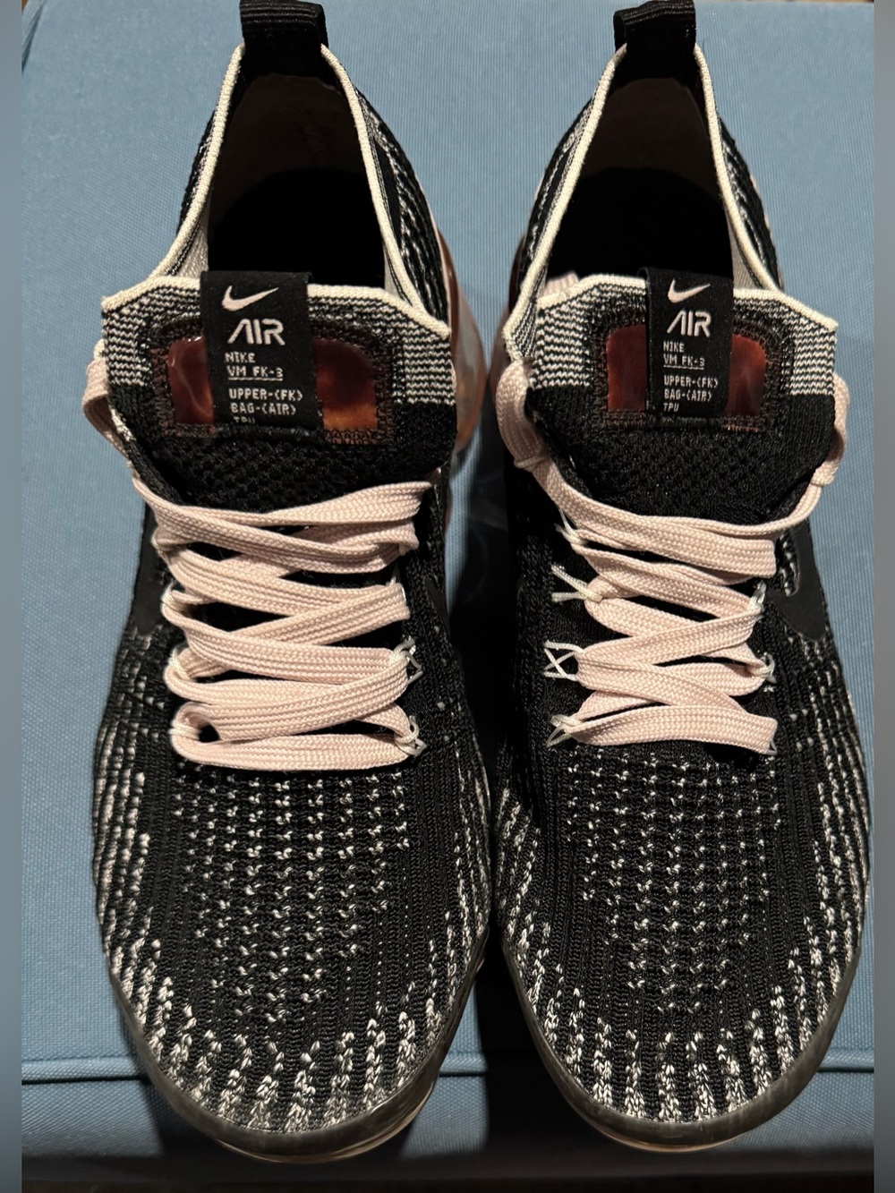 Nike Air VaporMax Flyknit 3 Black Barely Rose CU4748-001 Women's Size 7 EUC